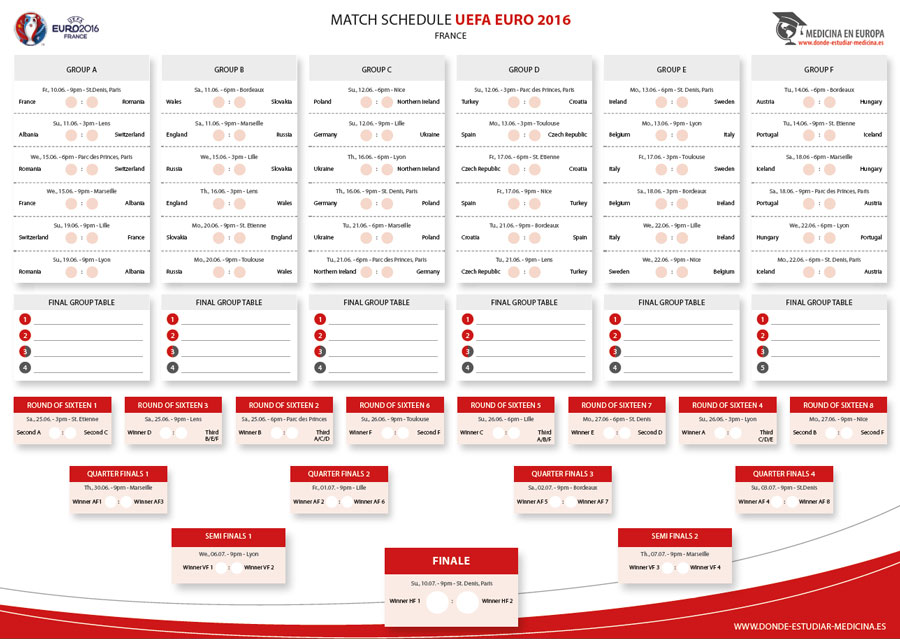 match schedule uefa euro 2016 - donde-estudiar-medicina.es